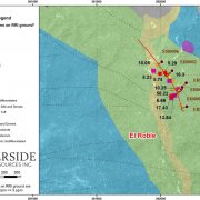 El Roble High Grade Gold Surface Rock Sample Results and Location of Drill Holes